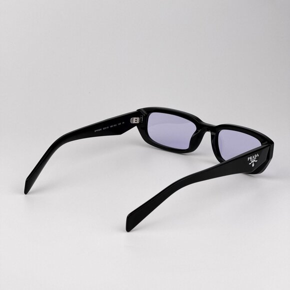 Prada PRB06S Rectangle Sunglasses – Black Frame Violet Lenses | Model 16K40J - Picture 4 of 9
